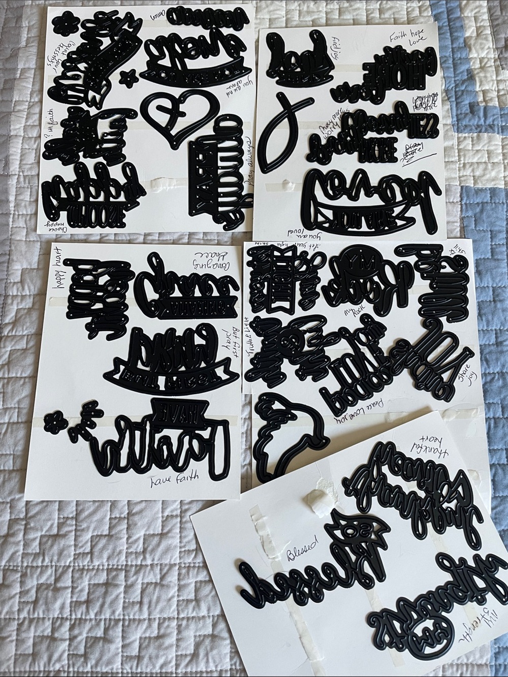 30 metal dies for paper crafting 
Caring and religious themed
